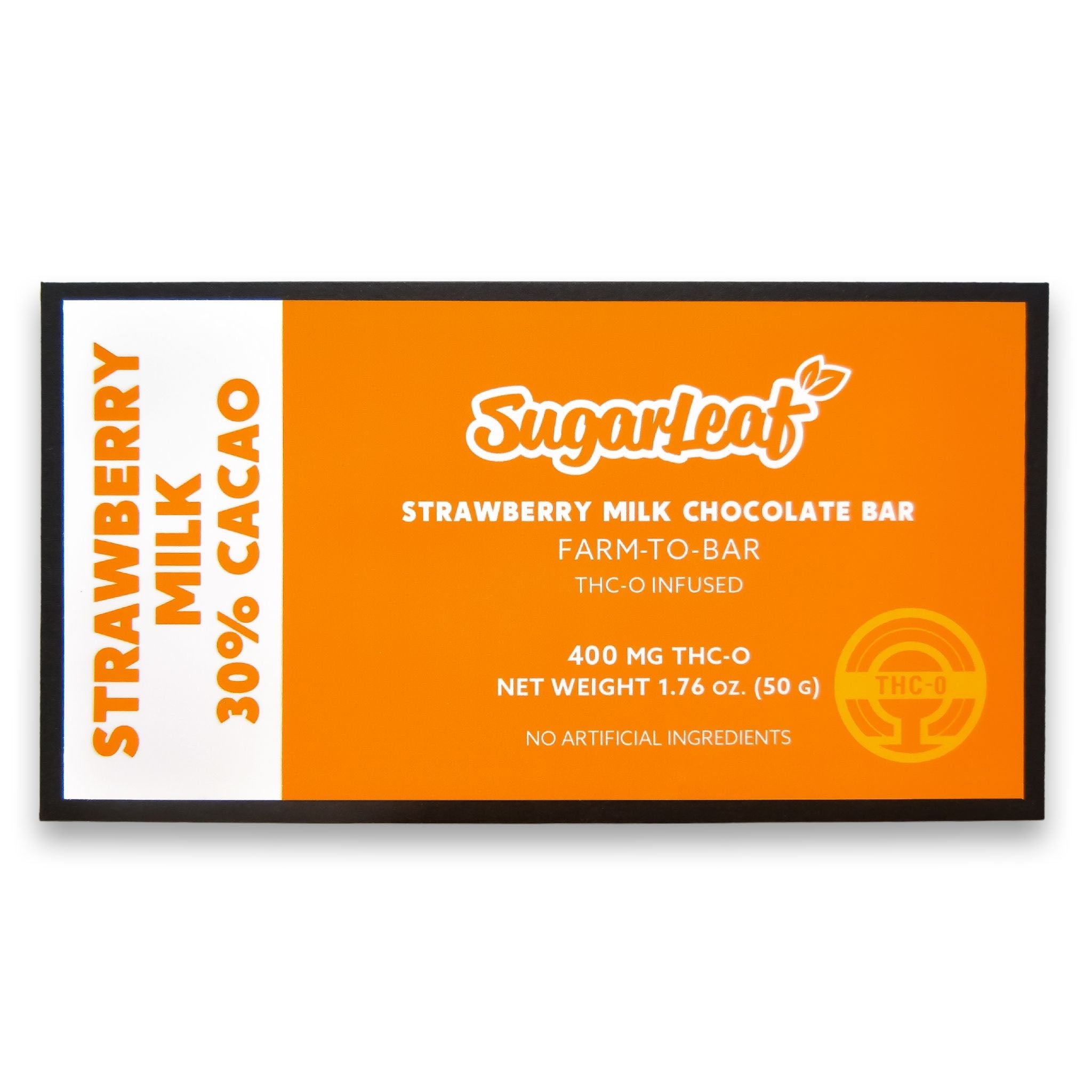 400mg THCO Chocolate Bar Strawberry Milk Sugarleaf