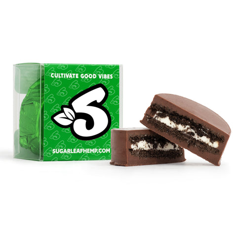 delta-9 thc milk chocolate dipped cookie