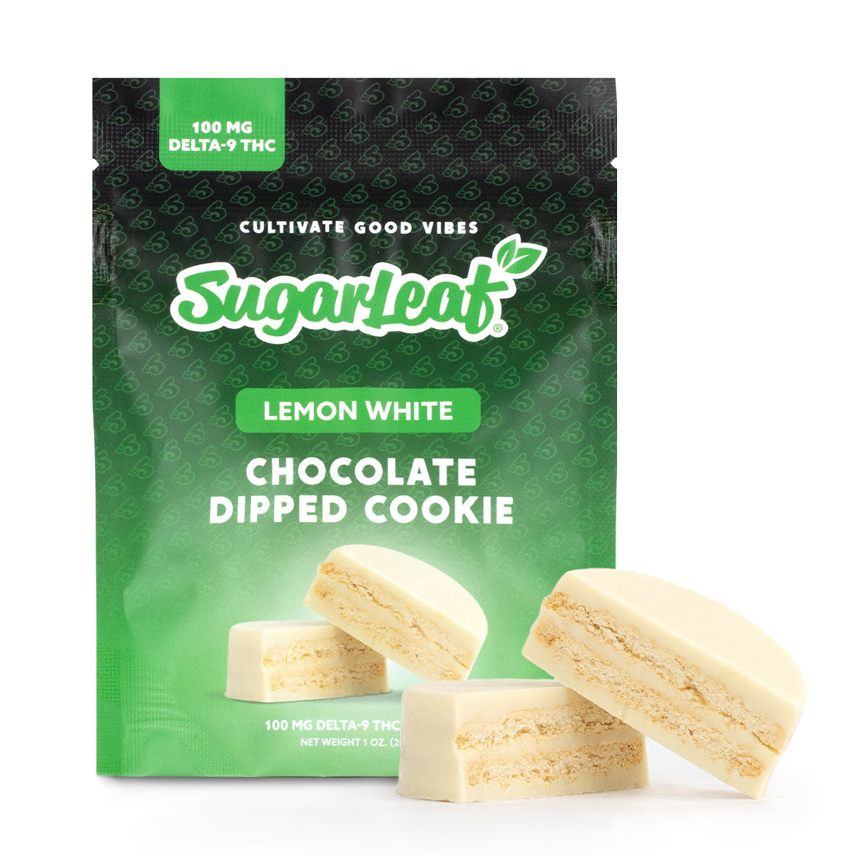100 MG Delta-9 THC Chocolate Dipped Cookie | Lemon White – Sugarleaf