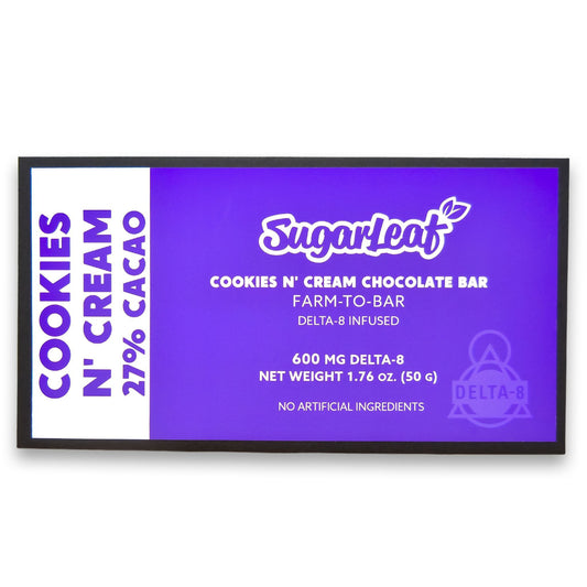 600mg Delta-8 Chocolate Bar | Cookies N' Cream