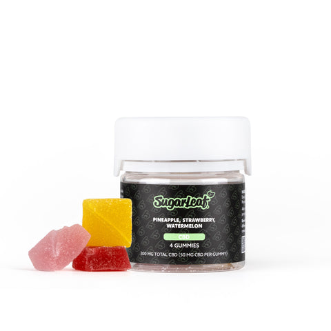 cbd gummies 4 count pineapple, strawberry, watermelon