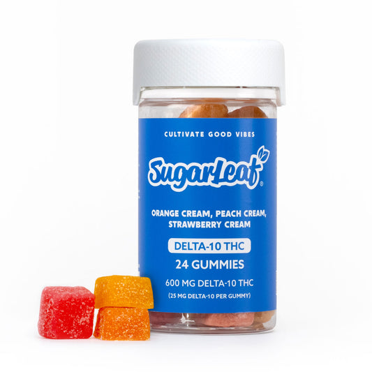 600mg Delta-10 Gummies | 24 Ct. | Orange Cream, Peach Cream, Strawberry Cream