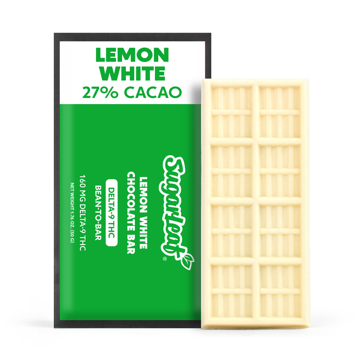 160 MG Delta-9 THC Chocolate Bar | Lemon White – Sugarleaf