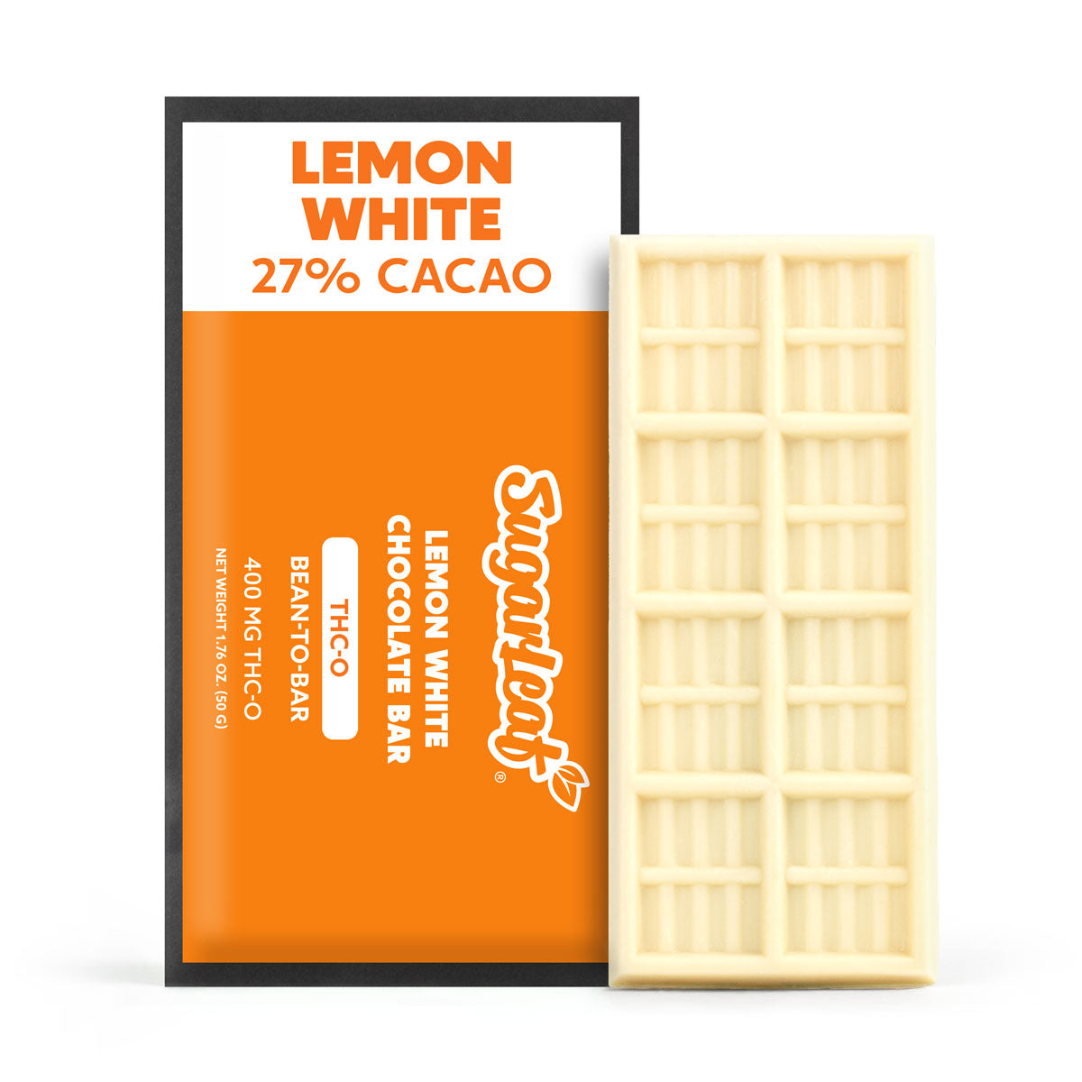 400mg THC-O Chocolate Bar | Lemon White