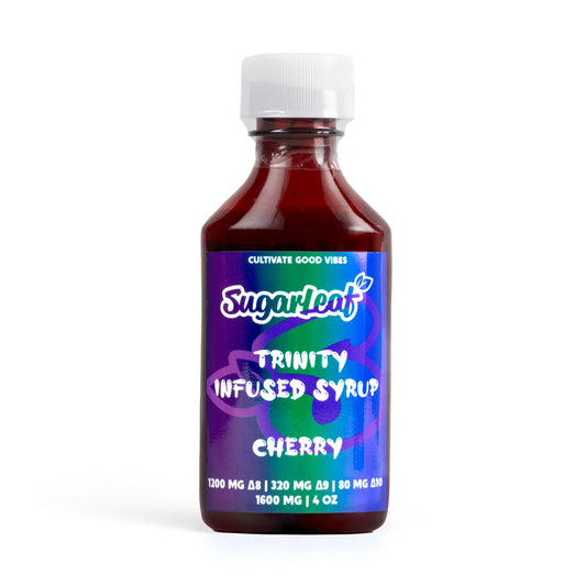 d8 thc d9 thc d10 thc trinity blend infused syrup cherry flavor 